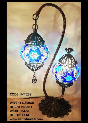 Mozaik Masa Lambası Küçük NO1 Boyut S Tasarım F-T 238